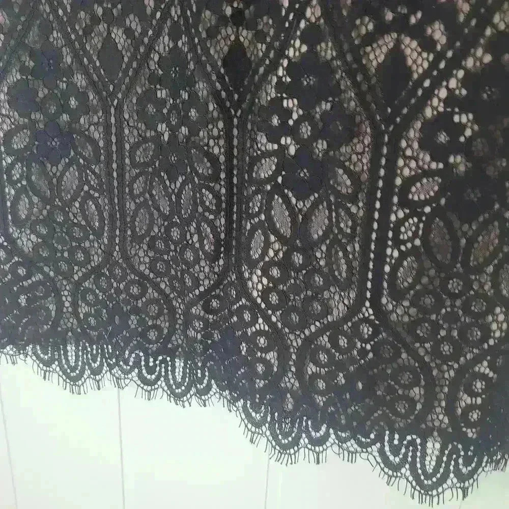 LOFT black Lace A line Dress Lined Sleeveless Lightweight Size 14 - Picture 3 of 10